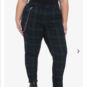 Hot Topic Blue and Green Pants w Detachable Chain